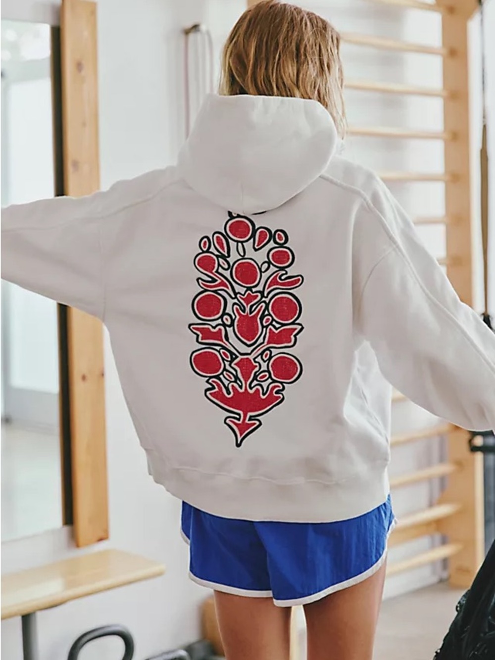 Free People Movement A Cut Above Embroidered Logo Hoodie